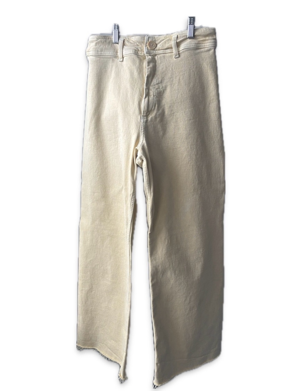 Zara Pants Women 10 Corn Yellow High Waisted Wide Leg Cropped Capsule Barrel